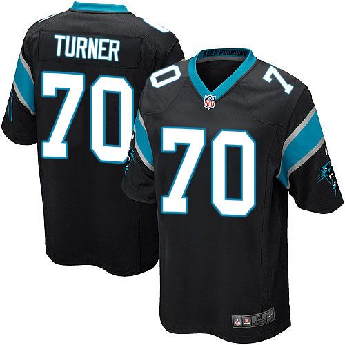 Nike Panthers #70 Trai Turner Black Team Color Youth Stitched NFL Elite Jersey - Click Image to Close
